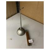 VINTAGE OILER - METAL BELL W/ CURVED HANDLE, WOOD