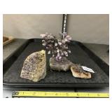 AMETHYST CLUSTERED MINERAL SPECIMENS W/ DRIED