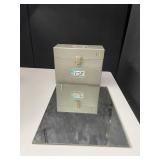 STEEL STORAGE BOX, MIRROR W/ HANDLE 18' X 14'