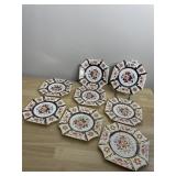8 WILEMAN QUEEN ANNE CAKE PLATES 1880'S - 1 HAS