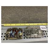 PAIR OF METAL BELT BUCKLES - VINTAGE