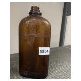 AMBER GLASS BOTTLE - EMBOSSED FEDERAL LAW FORBIDS