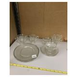 ETCHED GLASS PLATES AND CUPS