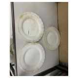 MILK GLASS 3 PLATES 9.25' D