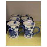 MADE IN CHINA - BLUE & WHITE PORCELAIN MUGS, SET