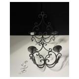 2 METAL WALL SCONCES W/ PLASTIC PRISMS