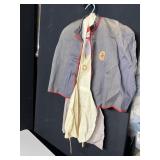 RED CROSS DRESS, CAPE WITH APRON SZ 12