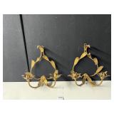 PAIR WALL SCONCES 13' H, HOLES FOR PRISMS,