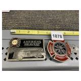 FIRE DEPARTMENT BELT BUCKLES - TWO METAL, FD