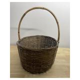WOVEN BASKET WITH BAMBOO HANDLE 18 H X 16.5 W X