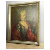 PAINTING ON BOARD WOMAN SITTING 31.5 X 26