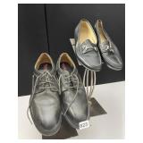 SIZE 10 1/2 BLACK LEATHER LOAFERS KOUNTV AND