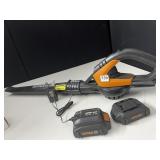 WORX CORDLESS BLOWER WITH BATTERY & POWERPACK