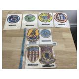 PATCHES USS ENNEDY, FORESTAL, BECUNA, WASP,