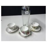 TEA CUPS ROYAL VALE, ROYAL STUART, ETC.