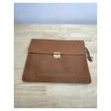 DARK BROWN PORTFOLIO HOLDER W/ INTERIOR ZIPPER