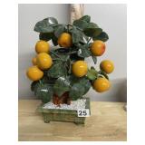 JADE W/ ORANGE BONSAI TREE REPRESENTS WEALTH,