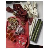 NAPKINS, NAPKIN RINGS, CANDLES, ETC.
