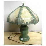 8 PANEL SLUMP GLASS LAMP VERY GOOD CONDITION