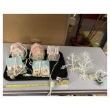 VINTAGE PORCELAIN HOUSE ELECTRIC LIGHT STRING - 5