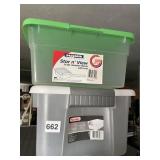 TWO STORAGE CONTAINERS ONE STAIR LIGHT WITH LUCK