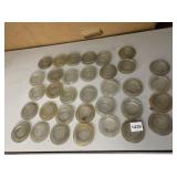 ASSORTED GLASS CANNING JAR LIDS - ATLAS & OTHER