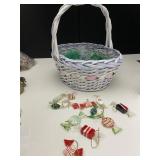 MULTI COLOR EASTER BASKET WHISK GRASS AND GLASS