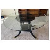 FARM HOUSE BACK BASE W/ ROUND GLASS TOP ROUNDED