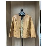 DONCASTER LEATHER JACKET ESTIMATED SIZE XL, SILK