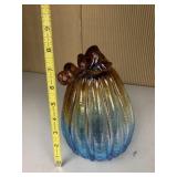 ART GLASS DECORATIVE VESSEL - BLUE & GREEN