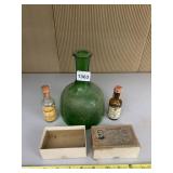 VINTAGE SPIRITS & COLLECTIBLES LOT - GREEN GLASS