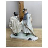 HEREND PORCELAIN FAREWELL PEASANTS FIGURINE MADE