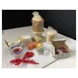 CANDLES, CANDLE HOLDERS, GLASS BUNNY CANDLE