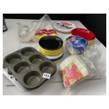 MUFFIN TINS, SOLO PLATES, STYROFOAM CUPS