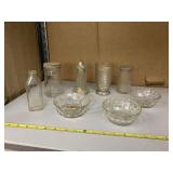 VINTAGE GLASS LOT - SALT & PEPPER SHAKERS,