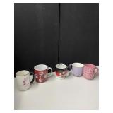 THREE DISNEY MUGS INCLUDING MICKEY MOUSE PLUS TWO