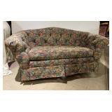 ANIMAL PRINT TUFTED BACK SOFA W/ SKIRT, CLEAN