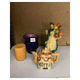 PORCELAIN FIGURINE - WOMAN W/ COLORED BALL