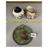 STAINED GLASS ROUND ORIENTAL SCENE, COVERED