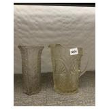 VASE W/ TEXTURED LATTICE PATTERN & PITCHER W/