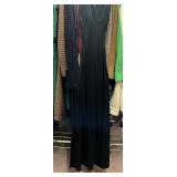 VINTAGE 70S BLACK POLYESTER MAXI DRESS EST SIZE S