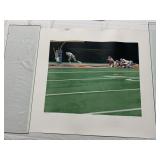 FOOTBALL SERIGRAPH - GREEN FIELD W/ PLAYERS,