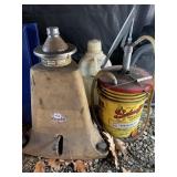 VINTAGE TIRE BALANCER AND A BUCKET PUMPER