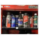 TOP SHELF CABINET CONTENTS GEAR OIL AND BRAK