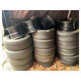 SOME NEW SOME RUN TIRES FOR USE OF DRY TRACK RACE