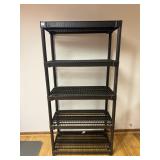 PLASTIC METAL SHELVING UNIT - 5-TIER, BLACK.VERY