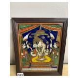 ART FRAMED INDIAN GANESHA PAINTING.