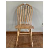 WOODEN WINDSOR-STYLE CHAIR - OAK, BALLOON BACK,