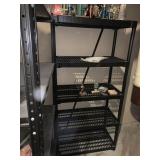 5 SHELF BLACK PLASTIC SHELVING COMES APART