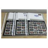 USPS 50S FINS & CHROME STAMP SHEETS, QTY 3, W/